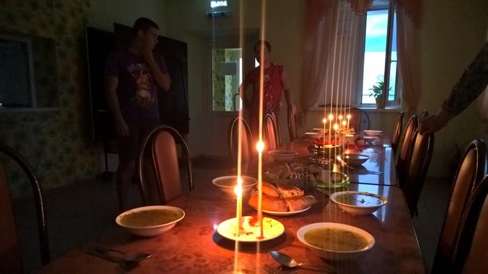 Ужин при свечах.